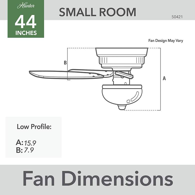 Image 7 44" Hunter Bennett Matte White LP Ceiling Fan with LED Light Kit more views