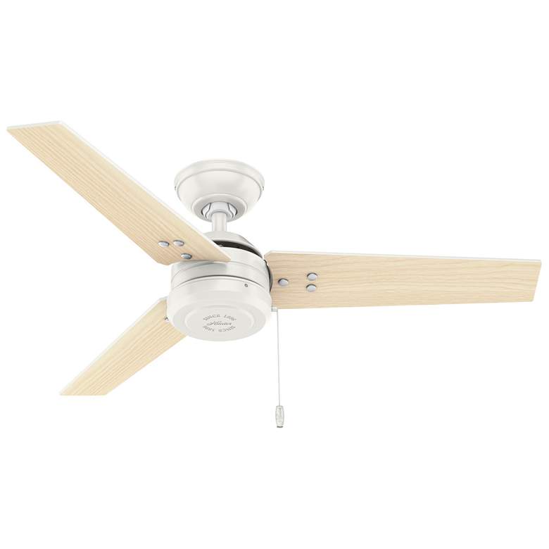 Image 1 44" Hunter Cassius Fresh White Damp Rated Ceiling Fan with Pull Chain