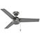 44" Hunter Cassius Matte Silver Damp Rated Ceiling Fan with Pull Chain