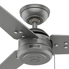 Image5 of 44" Hunter Cassius Matte Silver Damp Rated Ceiling Fan with Pull Chain more views