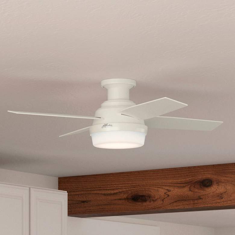 Image 1 44" Hunter Dempsey Indoor LP Fresh White LED Ceiling Fan with Remote