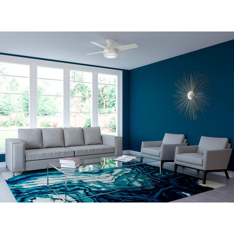 Image 3 44" Hunter Dempsey Indoor LP Fresh White LED Ceiling Fan with Remote more views