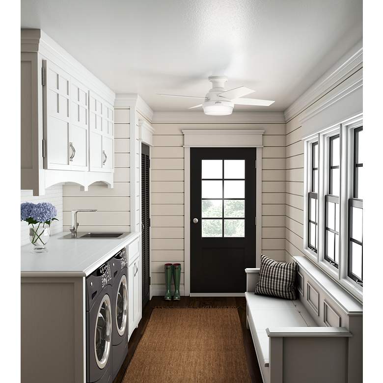 Image 7 44" Hunter Dempsey LED Fresh White Damp Rated Ceiling Fan with Remote more views