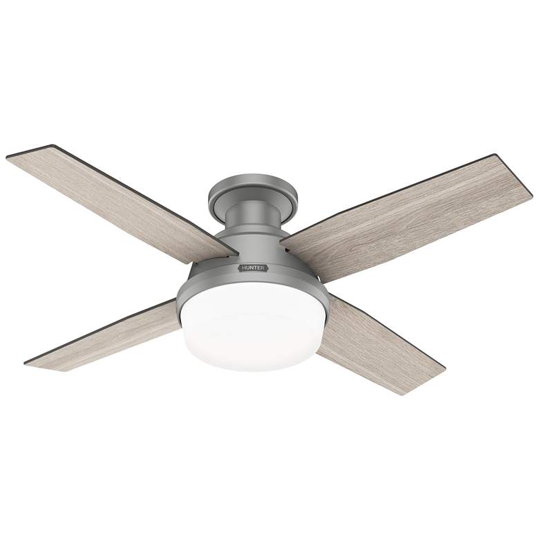 Image 1 44 inch Hunter Dempsey LED Matte Silver Ceiling Fan with Remote
