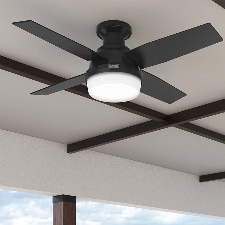 Image 1 44" Hunter Dempsey Matte Black LED Ceiling Fan