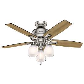 Image1 of 44" Hunter Donegan Brushed Nickel Ceiling Fan with LED Light Kit