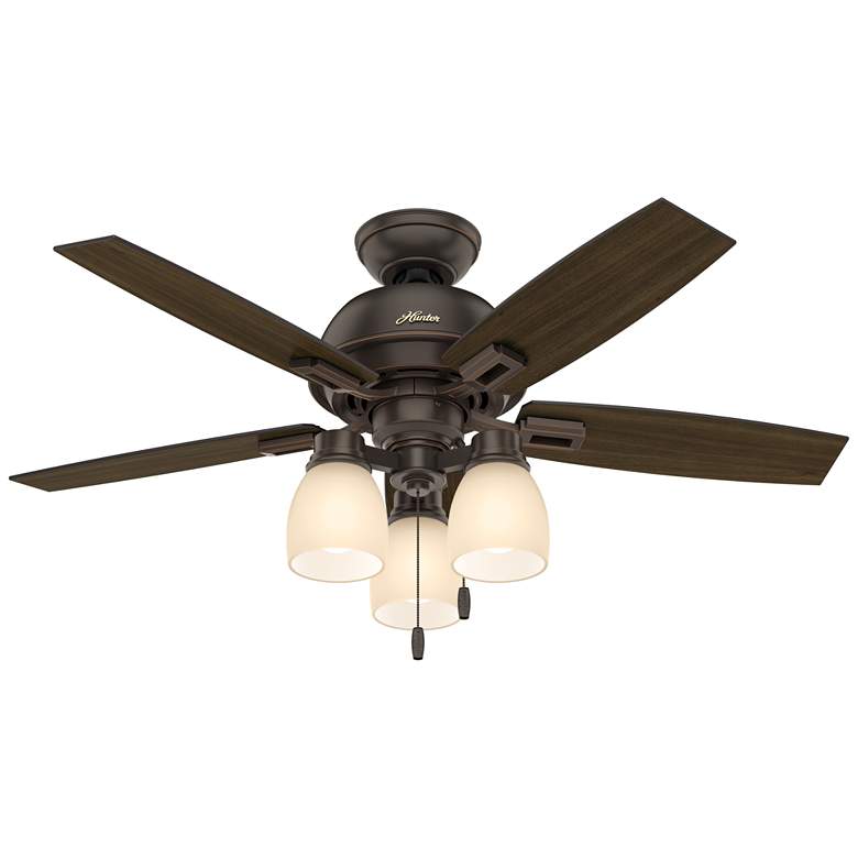 Image 1 44 inch Hunter Donegan Onyx Bengal Ceiling Fan with LED Light Kit