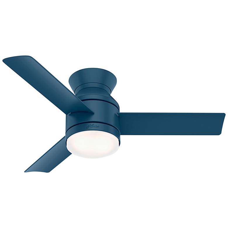 Image 1 44" Hunter Dublin Indigo Blue LED Indoor Remote Hugger Ceiling Fan