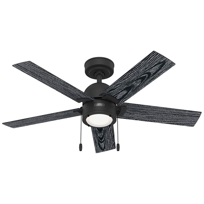 Image 1 44 inch Hunter Erling Matte Black Ceiling Fan with LED Light Kit