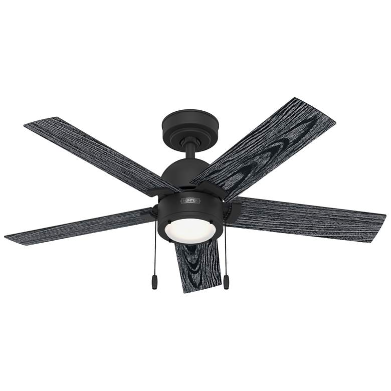 Image 1 44" Hunter Erling Matte Black Ceiling Fan with LED Light Kit