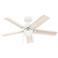 44" Hunter Erling Matte White Ceiling Fan with LED Light Kit