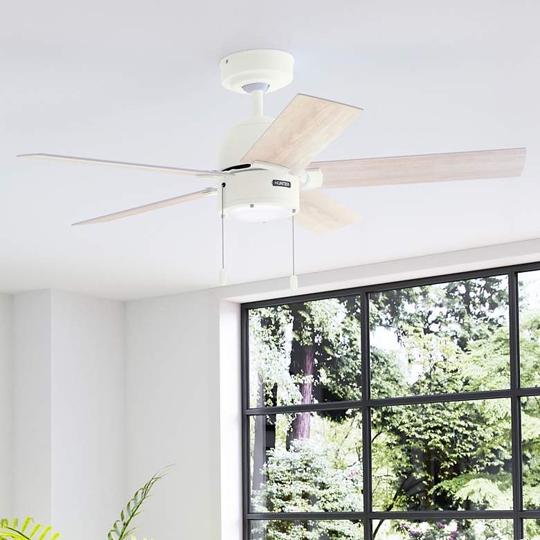 Image 1 44" Hunter Erling Matte White Ceiling Fan with LED Light Kit