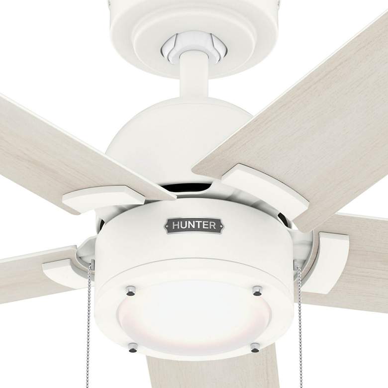 Image 4 44" Hunter Erling Matte White Ceiling Fan with LED Light Kit more views