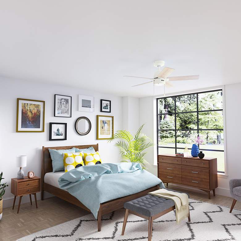 Image 6 44" Hunter Erling Matte White Ceiling Fan with LED Light Kit more views