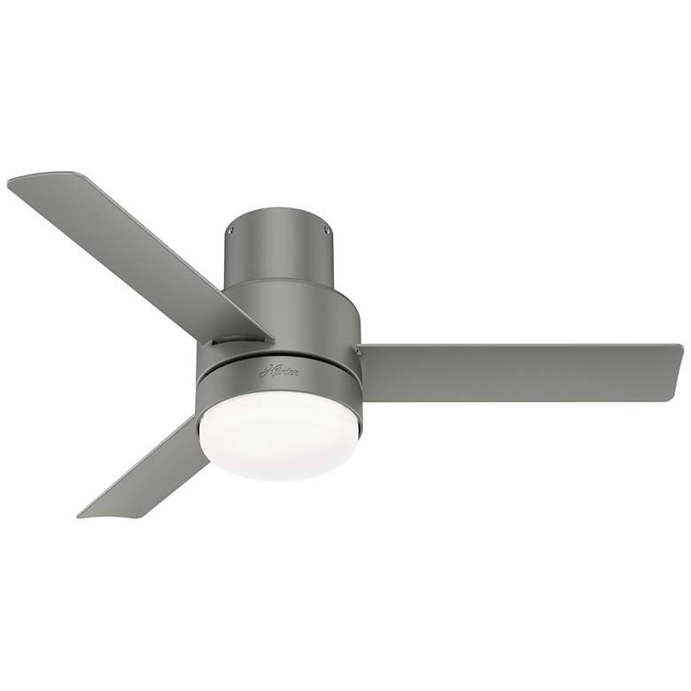 Image 1 44" Hunter Gilmour LED Matte Silver Damp Rated Ceiling Fan with Remote