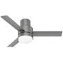44" Hunter Gilmour LED Matte Silver Damp Rated Ceiling Fan with Remote