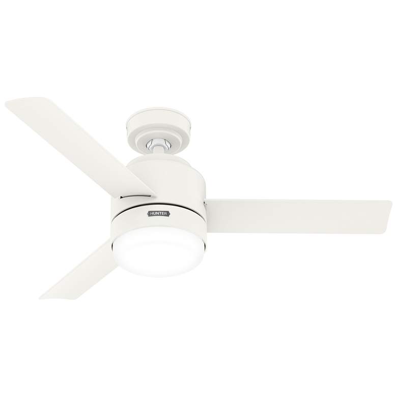 Image 1 44" Hunter Gilmour Matte White Damp Rated LED Ceiling Fan with Remote