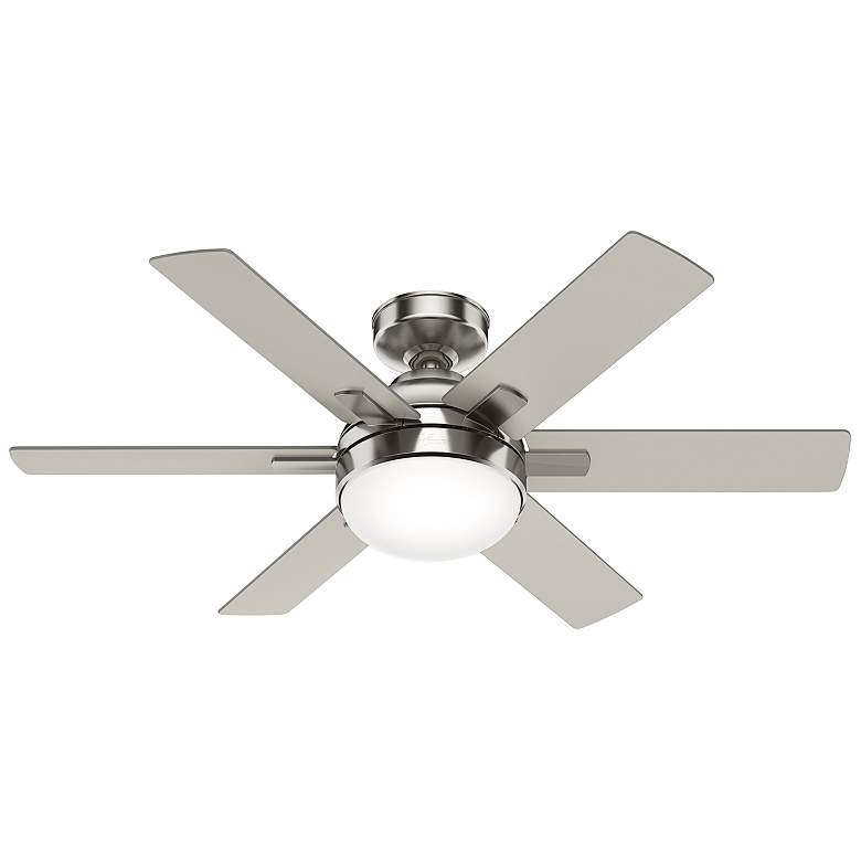 44&quot; Hunter Hardaway Brushed Nickel LED Ceiling Fan with Remote