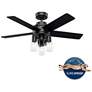 Thumbnail3 of 44" Hunter Hardwick Matte Black Ceiling Fan with LED Light Kit more views