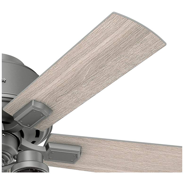 Image 2 44" Hunter Hartland Matte Silver Low Profile Ceiling Fan with LED Ligh more views
