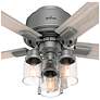 3_44" Hunter Hartland Matte Silver Low Profile Ceiling Fan with LED Ligh more views