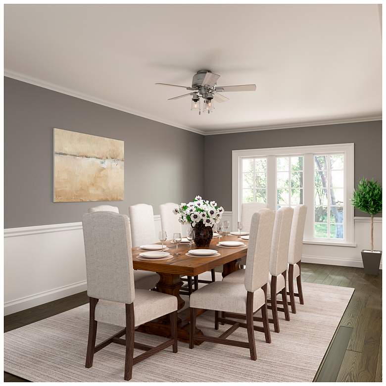 Image 5 44" Hunter Hartland Matte Silver Low Profile Ceiling Fan with LED Ligh more views