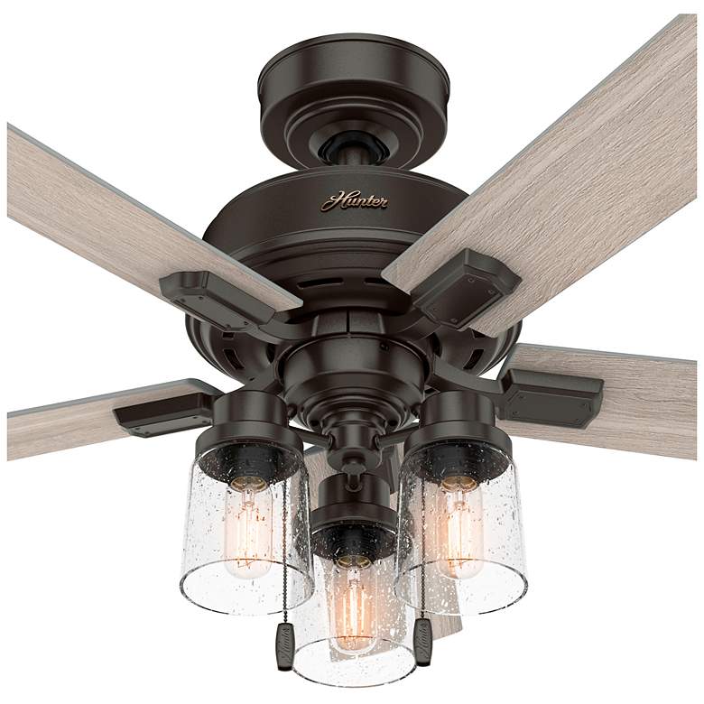 Image 3 44" Hunter Hartland Noble Bronze Gray Oak LED Ceiling Fan more views