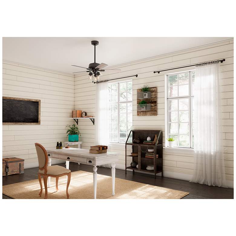 Image 5 44" Hunter Hartland Noble Bronze Gray Oak LED Ceiling Fan more views