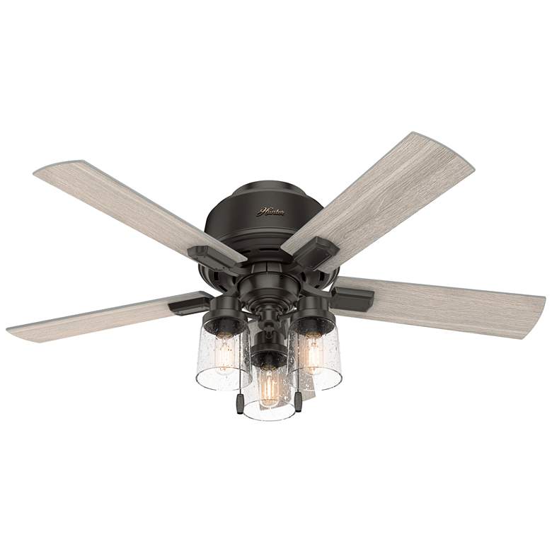 Image 1 44 inch Hunter Hartland Noble Bronze Low Profile Ceiling Fan with LED Ligh