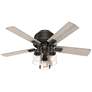 44" Hunter Hartland Noble Bronze Low Profile Ceiling Fan with LED Ligh