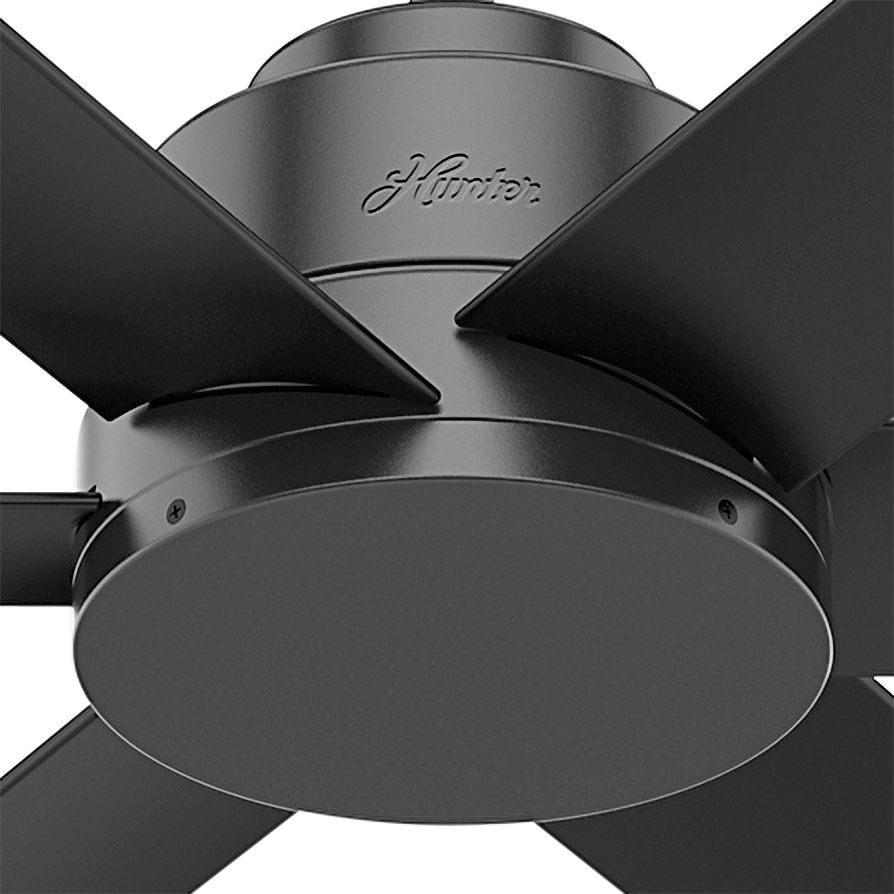 44" Hunter Kennicott Black Damp Rated Ceiling Fan with Wall Control