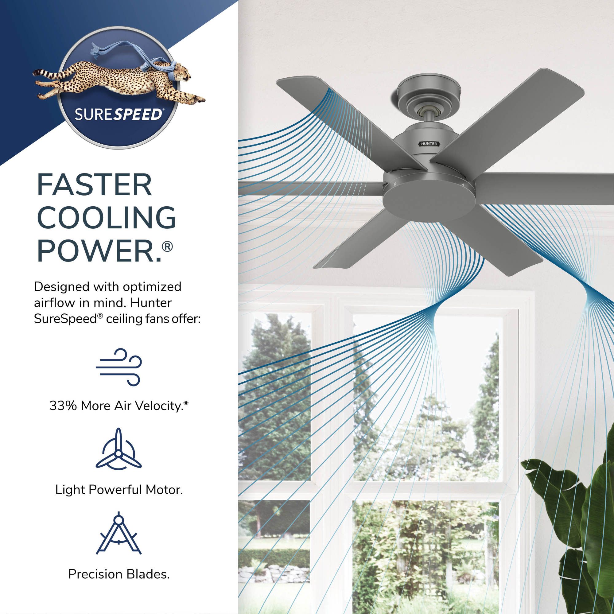 44" Hunter Kennicott Bronze Damp Rated Ceiling Fan with Wall Control