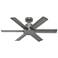 44" Hunter Kennicott Silver Damp Rated Ceiling Fan with Wall Control