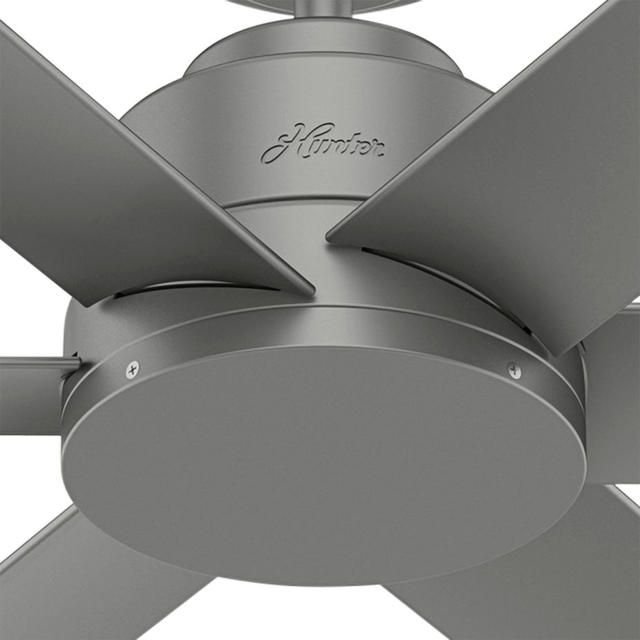 44" Hunter Kennicott Silver Damp Rated Ceiling Fan with Wall Control