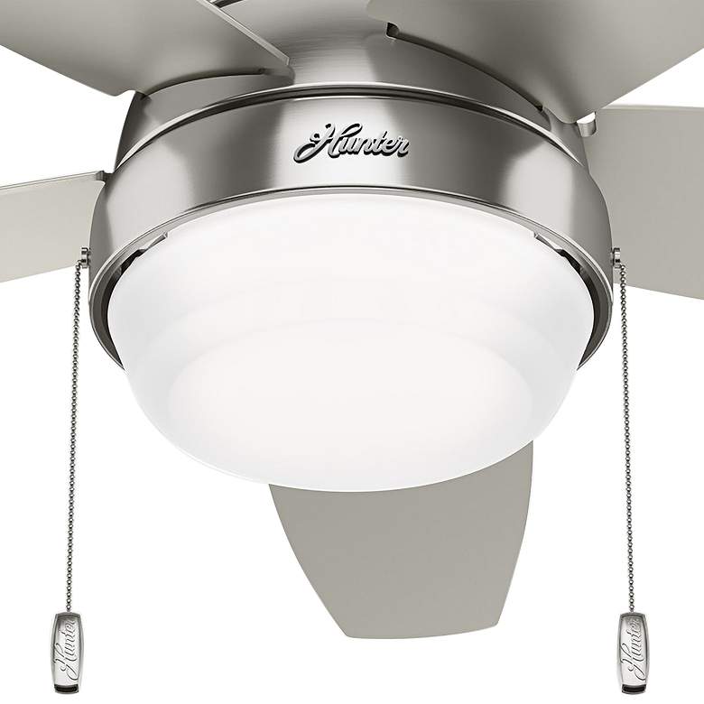 44&quot; Hunter Lilliana Nickel LED Hugger Ceiling Fan with Pull Chain more views