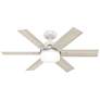 44" Hunter Pacer Fresh White LED Ceiling Fan with Remote