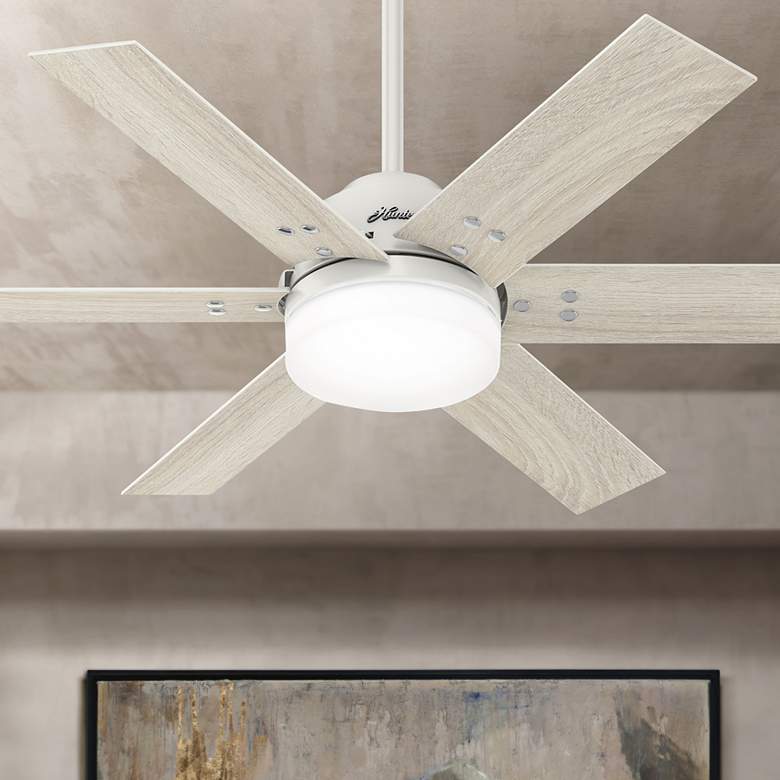 Image 1 44 inch Hunter Pacer Fresh White LED Ceiling Fan with Remote