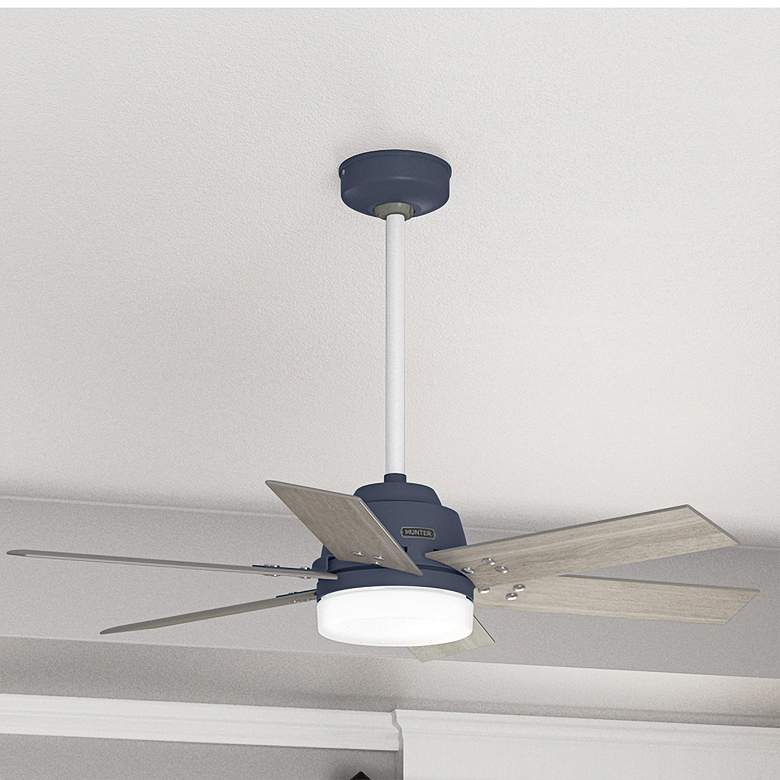 44&quot; Hunter Pacer Indigo Blue LED Ceiling Fan with Remote