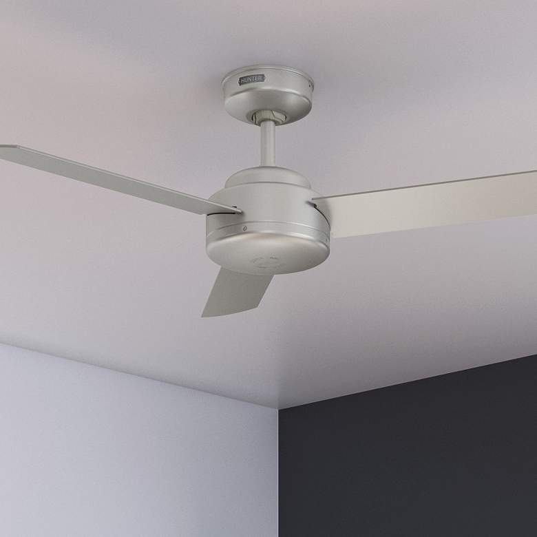 Image 1 44" Hunter Presto Matte Nickel 3-Blade Ceiling Fan with Wall Control