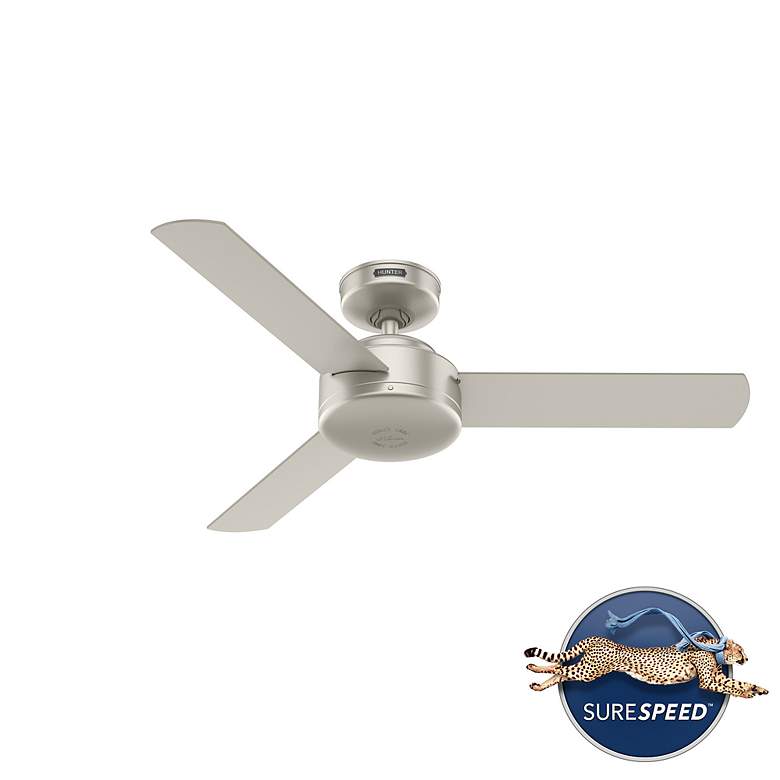 Image 7 44" Hunter Presto Matte Nickel 3-Blade Ceiling Fan with Wall Control more views