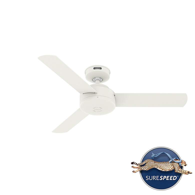 Image 6 44" Hunter Presto Matte White 3-Blade Ceiling Fan with Wall Control more views