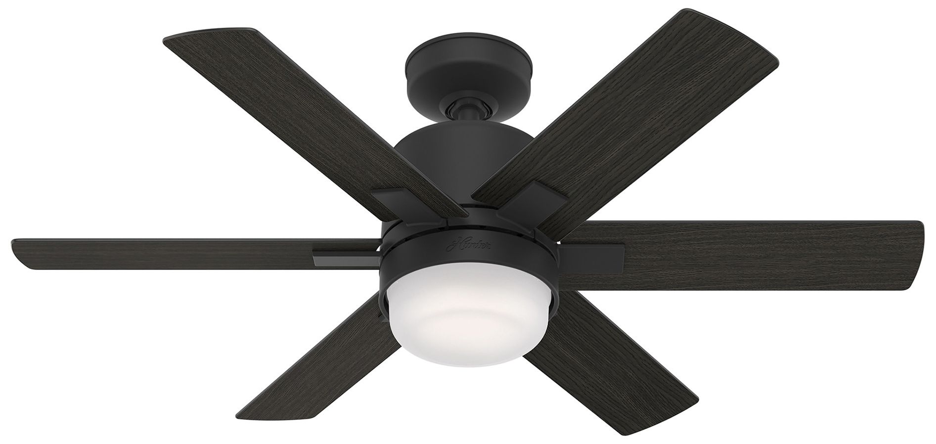 44" Hunter Radeon Matte Black Modern LED Smart Ceiling Fan