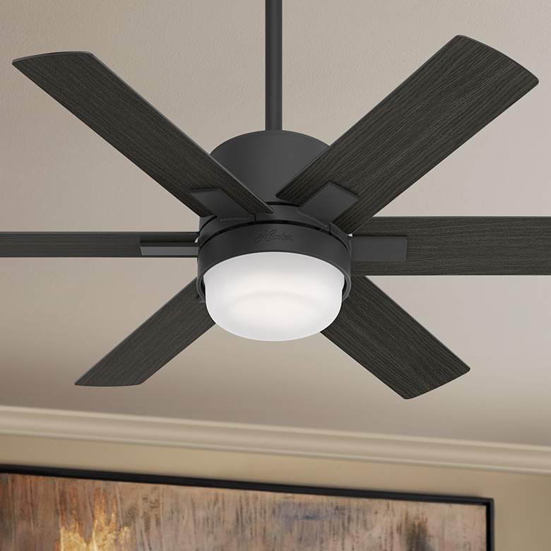 Image 1 44" Hunter Radeon Matte Black Modern LED Smart Ceiling Fan