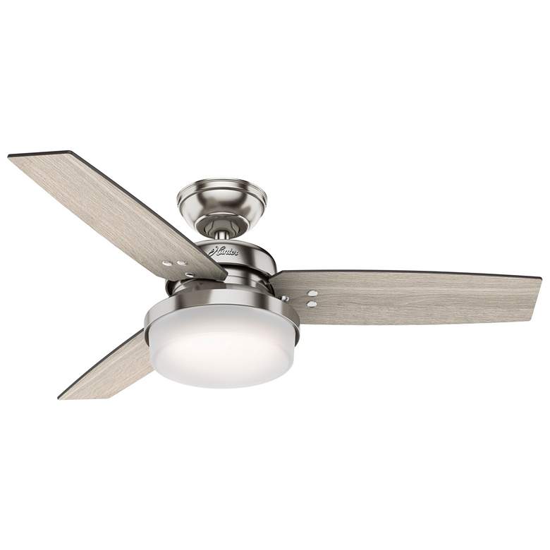 Image 1 44 inch Hunter Sentinel LED 3-Blade Brushed Nickel Ceiling Fan with Remote