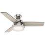 44" Hunter Sentinel LED 3-Blade Brushed Nickel Ceiling Fan with Remote