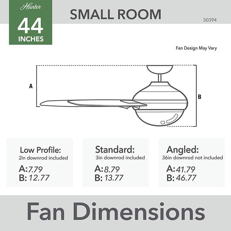 Image 7 44" Hunter Sentinel LED 3-Blade Brushed Nickel Ceiling Fan with Remote more views