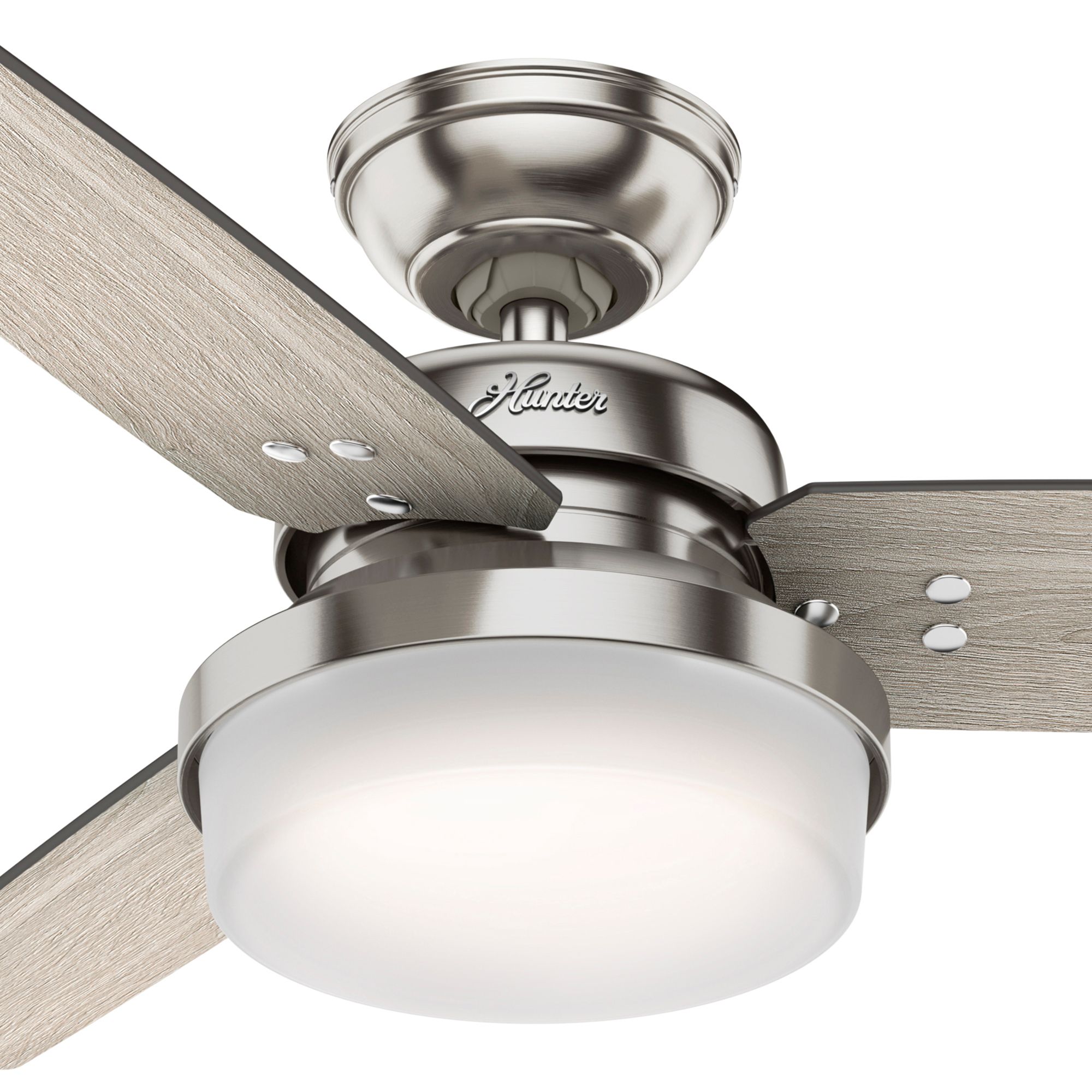 44" Hunter Sentinel LED 3-Blade Brushed Nickel Ceiling Fan with Remote