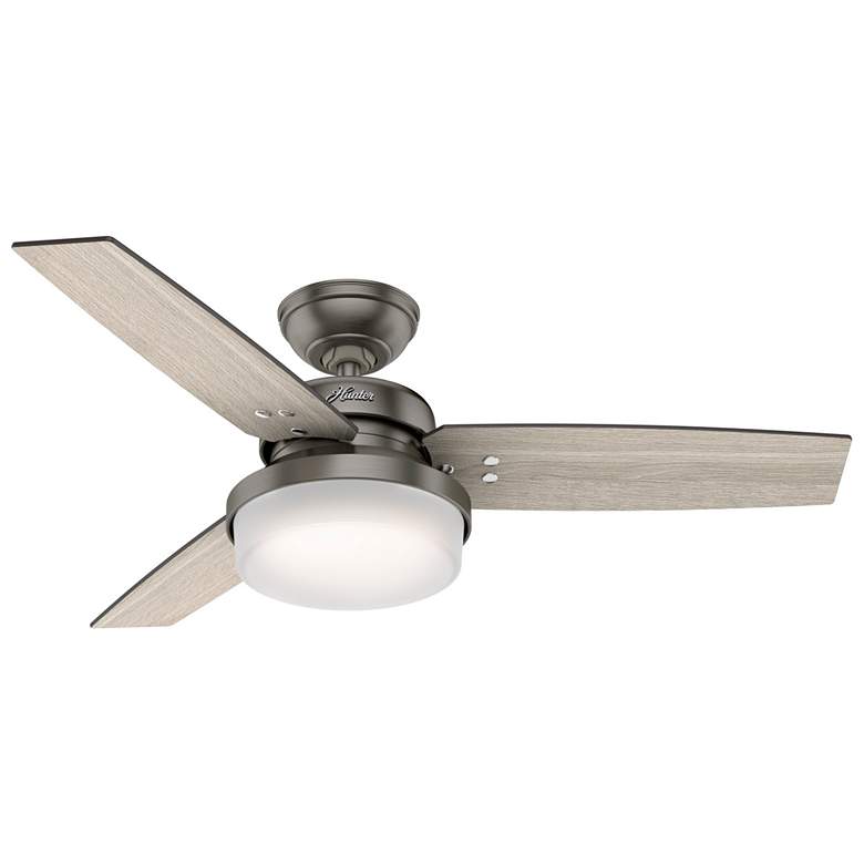 Image 1 44 inch Hunter Sentinel LED 3-Blade Brushed Slate Ceiling Fan with Remote