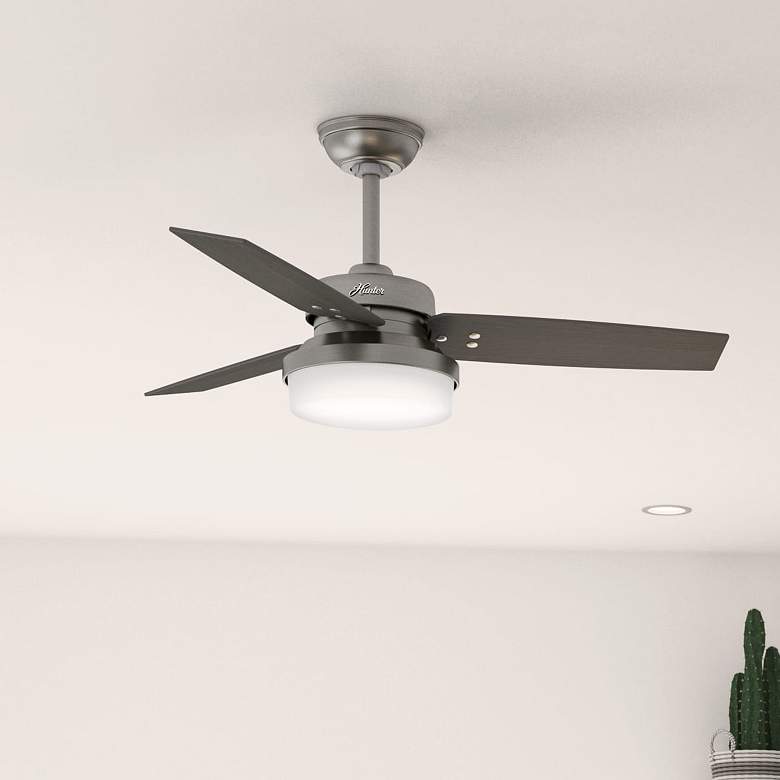Image 1 44" Hunter Sentinel LED 3-Blade Brushed Slate Ceiling Fan with Remote