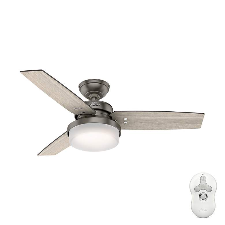 Image 3 44" Hunter Sentinel LED 3-Blade Brushed Slate Ceiling Fan with Remote more views